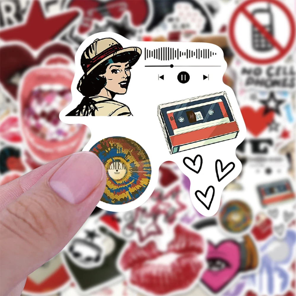 10/30/50pcs Cool Downtown Y2K Girls Stickers Aesthetic Trend Cartoon Decoration Decals DIY Laptop Phone Bike Kids Sticker Toys