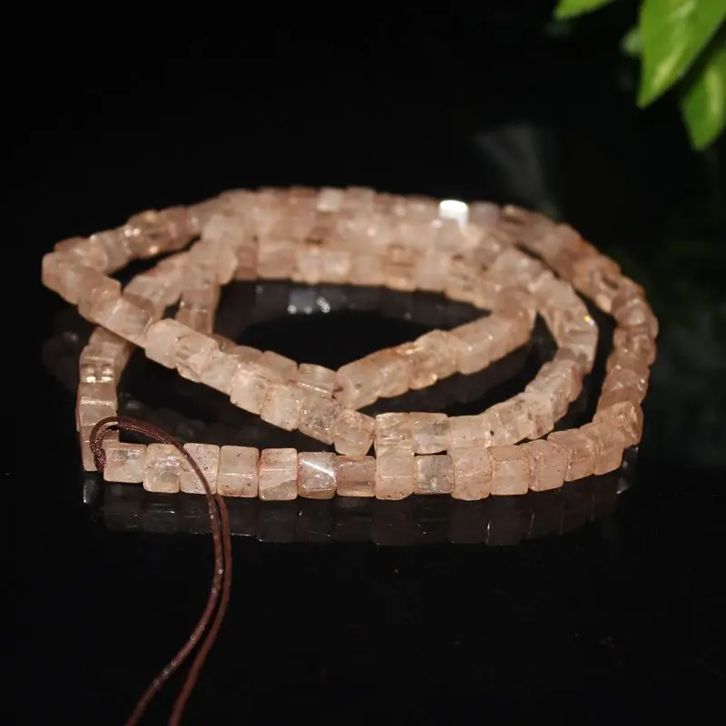 Imitation Of Ming Dynasty Sugar Cube Buddhist Bead Necklace Accessory, Ancient , Old Square Beads