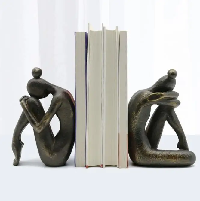 Abstract Character Girl Statue Decorative Bookends Library Bookcase Bookshelf Bookends Desk Decoration Resin Figures Sculpture