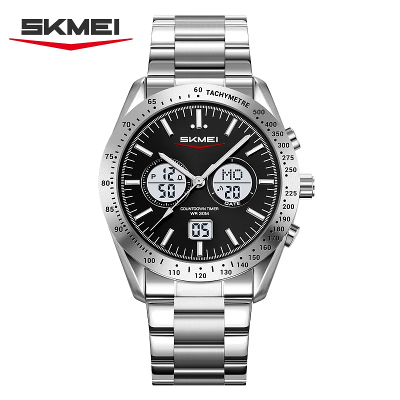 

SKMEI 2503, новые роскошные деловые мужские спортивные цифровые часы с двойным дисплеем, водонепроницаемые электронные многофункциональные часы, reloj hombre