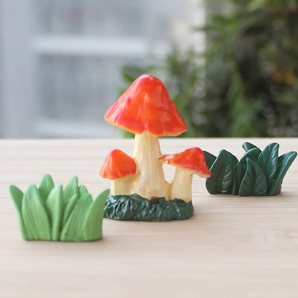 

9 Pieces Resin Miniature Micro L Garden Decor Garden Resin Mushroom Decoration Simulation Mushroom nament Lawn