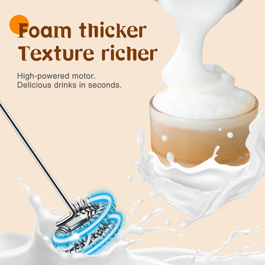 Wireless Electric Milk Frother Mini Handheld Wireless Portable and Powerful Model Coffee Milk Kitchen Mixer