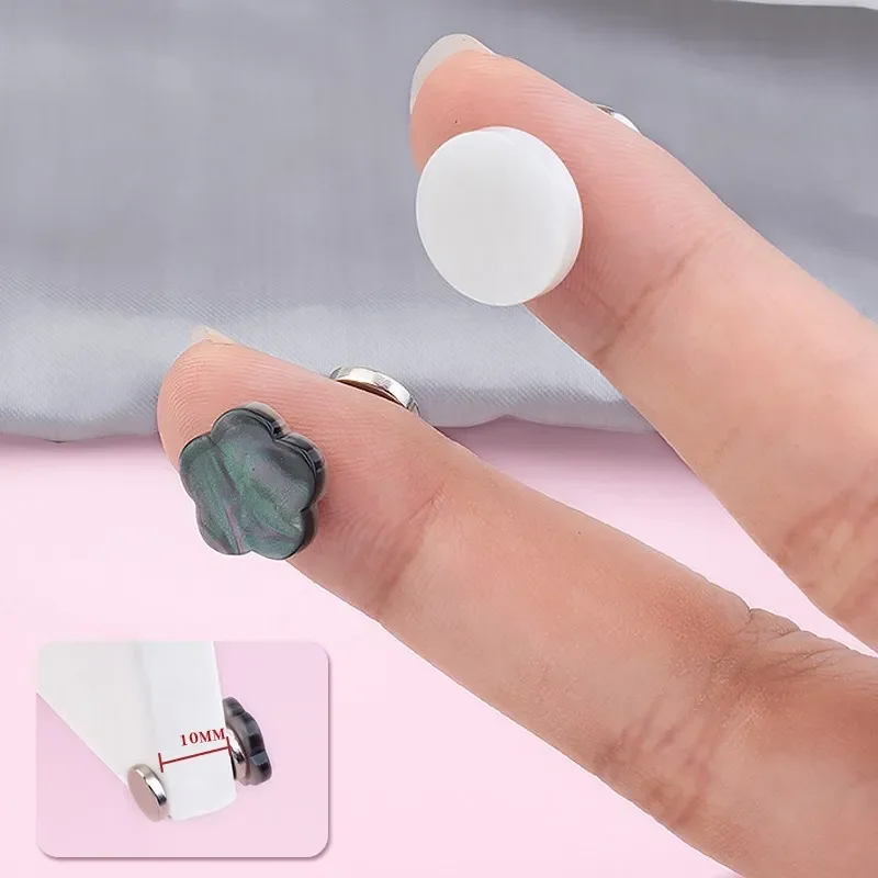 

5Pair Shirt Magnet Buckle Invisible Seaming Traceless Anti-light Automatic Magnetic Collar Button DIY Apparel Sewing Accessories