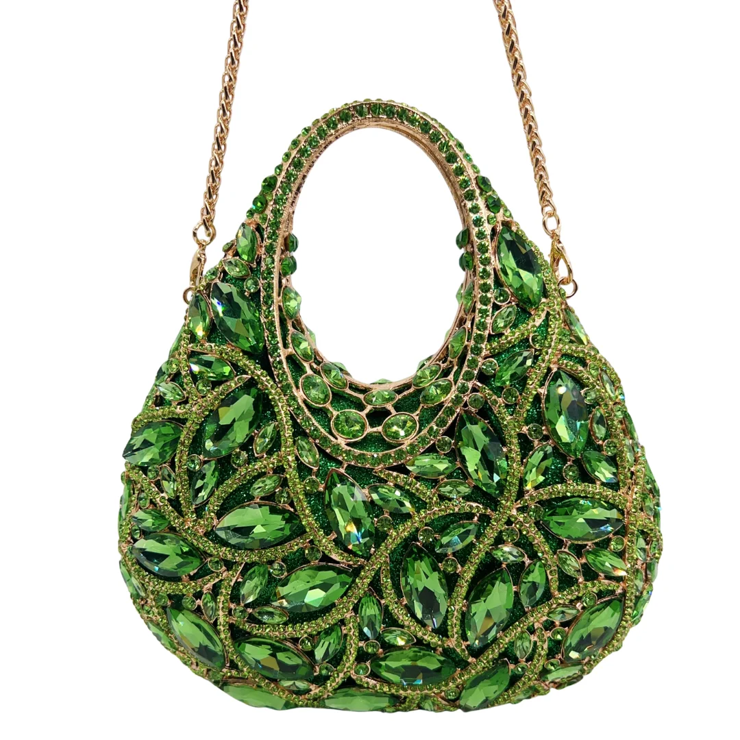 Vintage Olive Green Satin Evening Bag with Top Handle, Elegant Box Clutch for Wedding & Party, 2025 Hot Sale