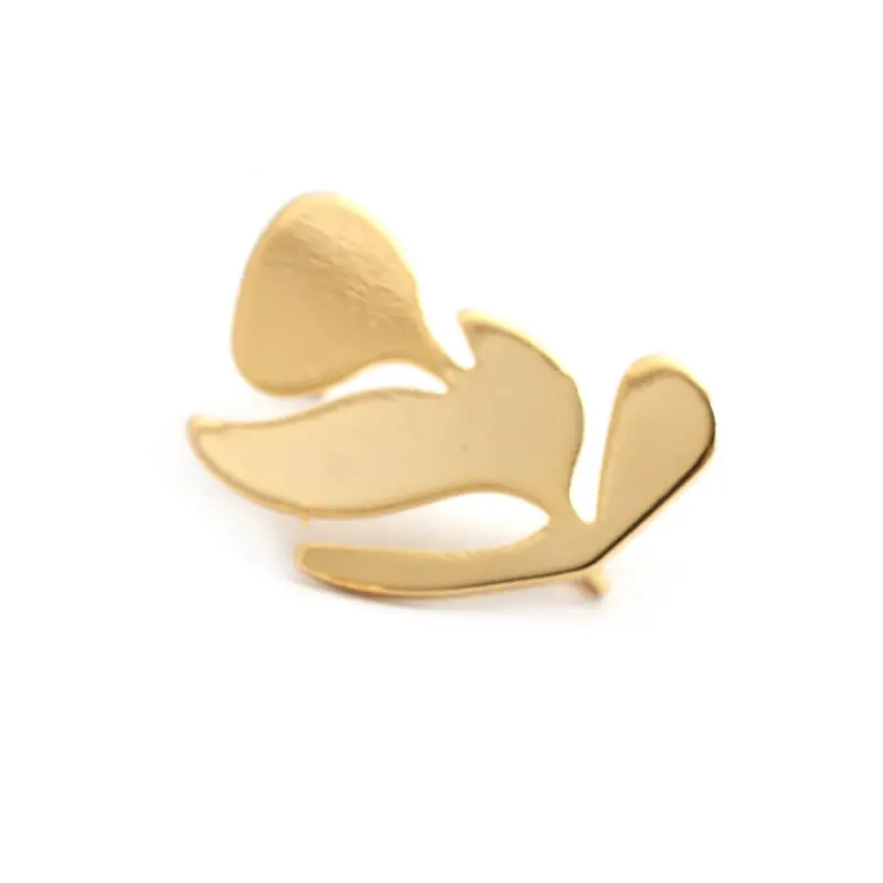 10PCS Tree Leaf 21x15MM 24K Gold Color Brass Tree Leaf Leaves Stud Earrings High Quality Diy Accessories Jewelry Findings