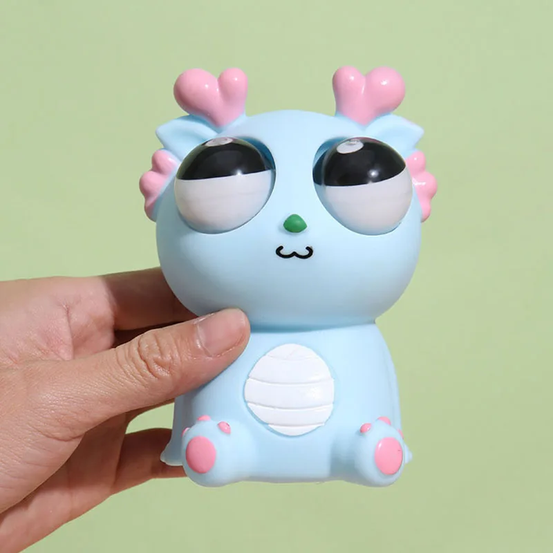 Drago del fumetto Divertenti giocattoli da spremere Mini The Loong Spremere giocattoli di decompressione degli occhi Giocattolo sensoriale antistress per bambini adulti