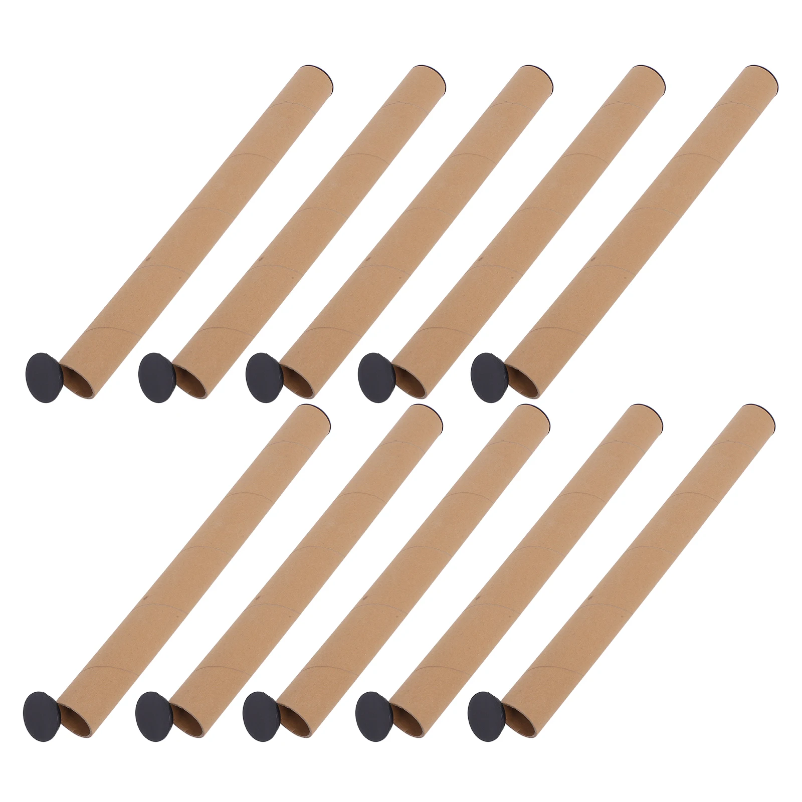 

10 pcs Paper Tubes 40x4cm Black Caps for Calligraphy Painting Mail Shipping Cardboard Cylinders Storage Tube