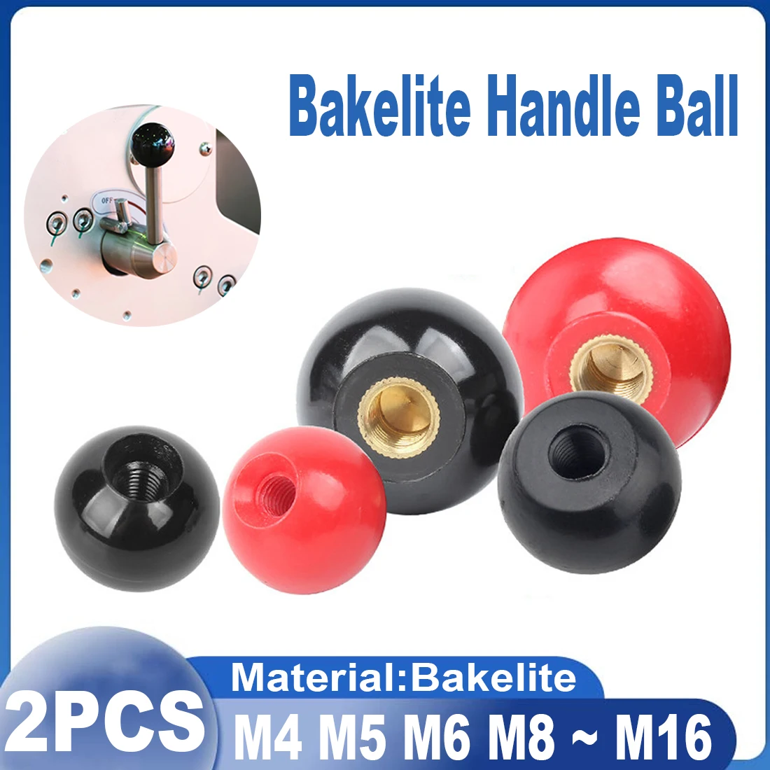 Round Ball Resin Ball Knobs Bakelite Lever Knob Grip Handles M4 M5 M6 ~ M14 Lathe Handle Bakelite Ball  Of Furniture Or Machine
