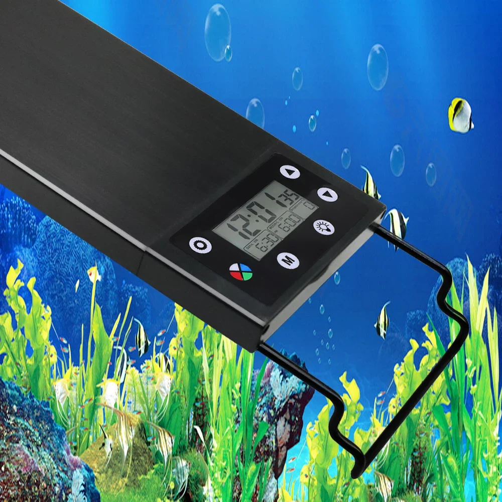 120cm Aquarium LED Light with Full Spectrum Dimmer Plant Growth Fish Tank Decoration 24/7 DIY Auto On Off 7 Colors Freshwater