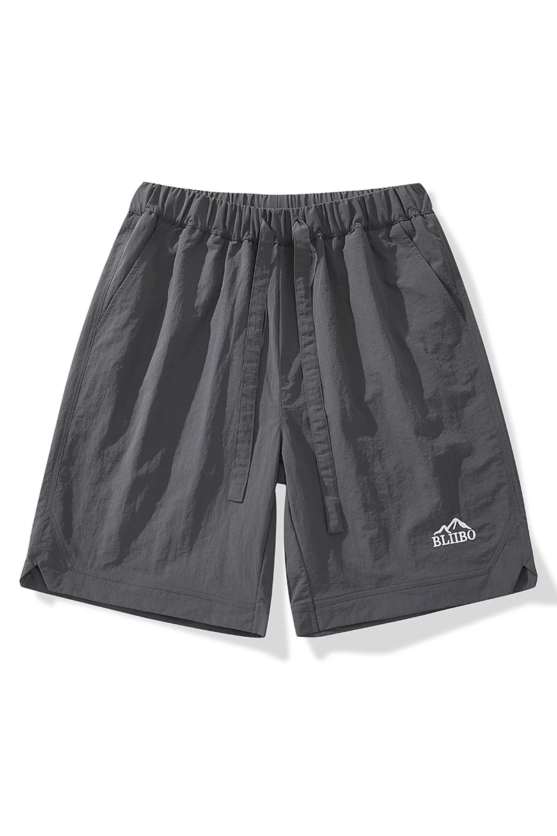 ummer Men's Cargo Shorts  Dark Gray Loose Fit Drawstring Waist with Side Pockets for Beach & Outdoor Casual Wear