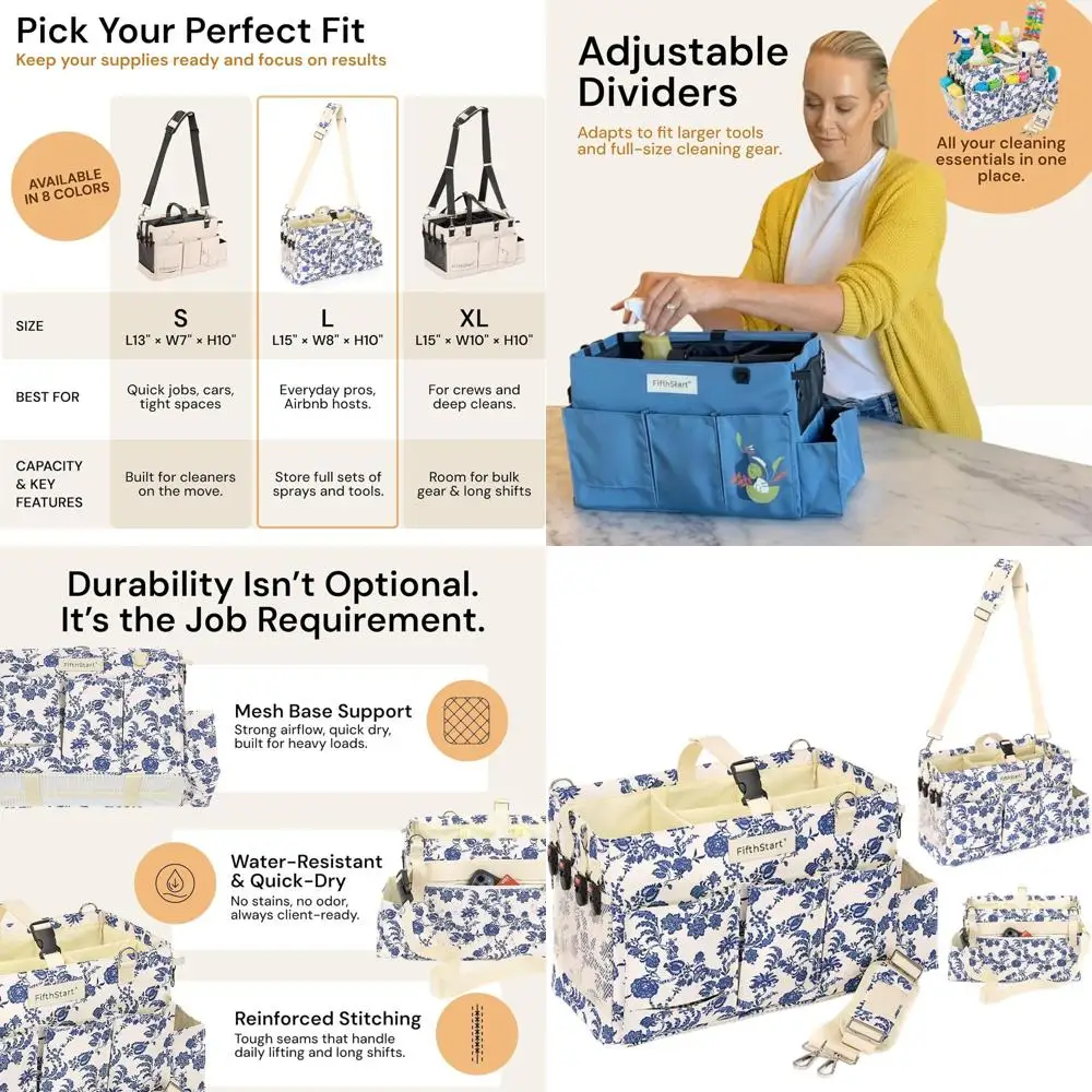 

Универсальная синяя сумка для подгузников с цветочным принтом, поясом и плечевым ремнем, 9 карманами, сетчатым дном, регулируемыми секциями