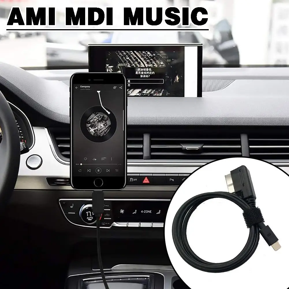 

For Audi Adapters Interface AMI AUX Adapter Charging Cables Black Car Audio Interface Cable For Iphone 7 And Above C3P7