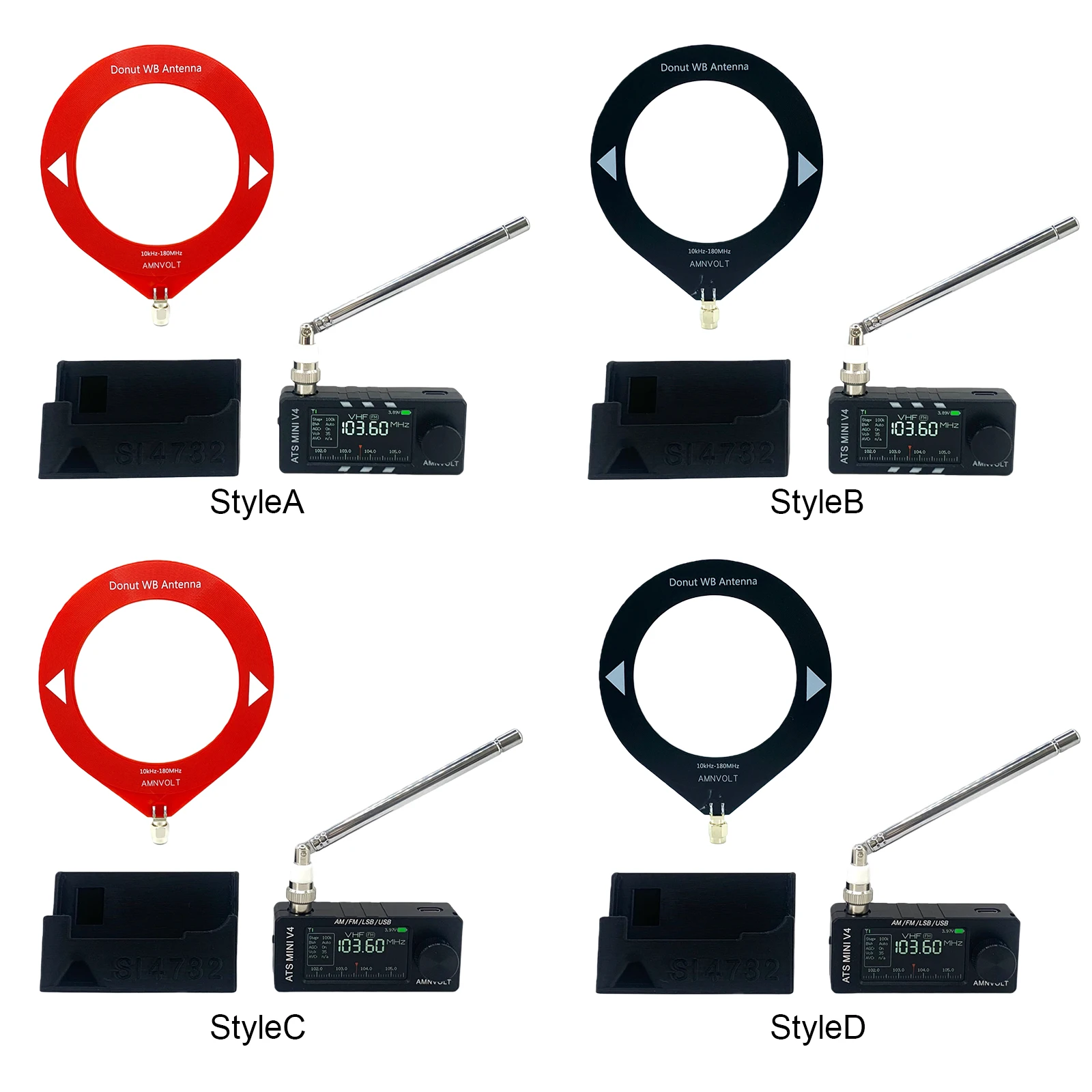 

Радиоприемник AMNVOLT V4 ATS MINI с подставкой и усилителем для наушников, DSP Si4732, 1,9-дюймовый IPS-экран для прогулок, походов, кемпинга