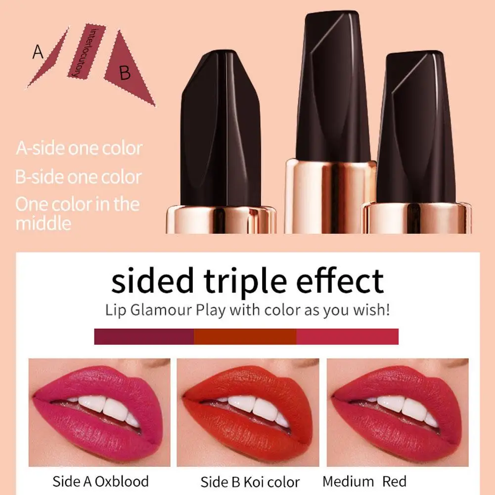 VIBELY Aloe Extract 3 Colors In 1 Lipstick Temperature Activated Moisturizing Long-Wearing Full Lip Color Lip Makeup
