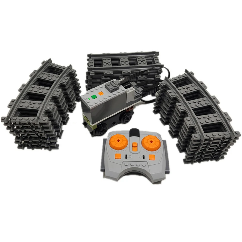 MOC IR Train Speed Control Set IR Remote Control Receiver Train Motor Rail Tracks Power Functions Compatible with legoeds 88002