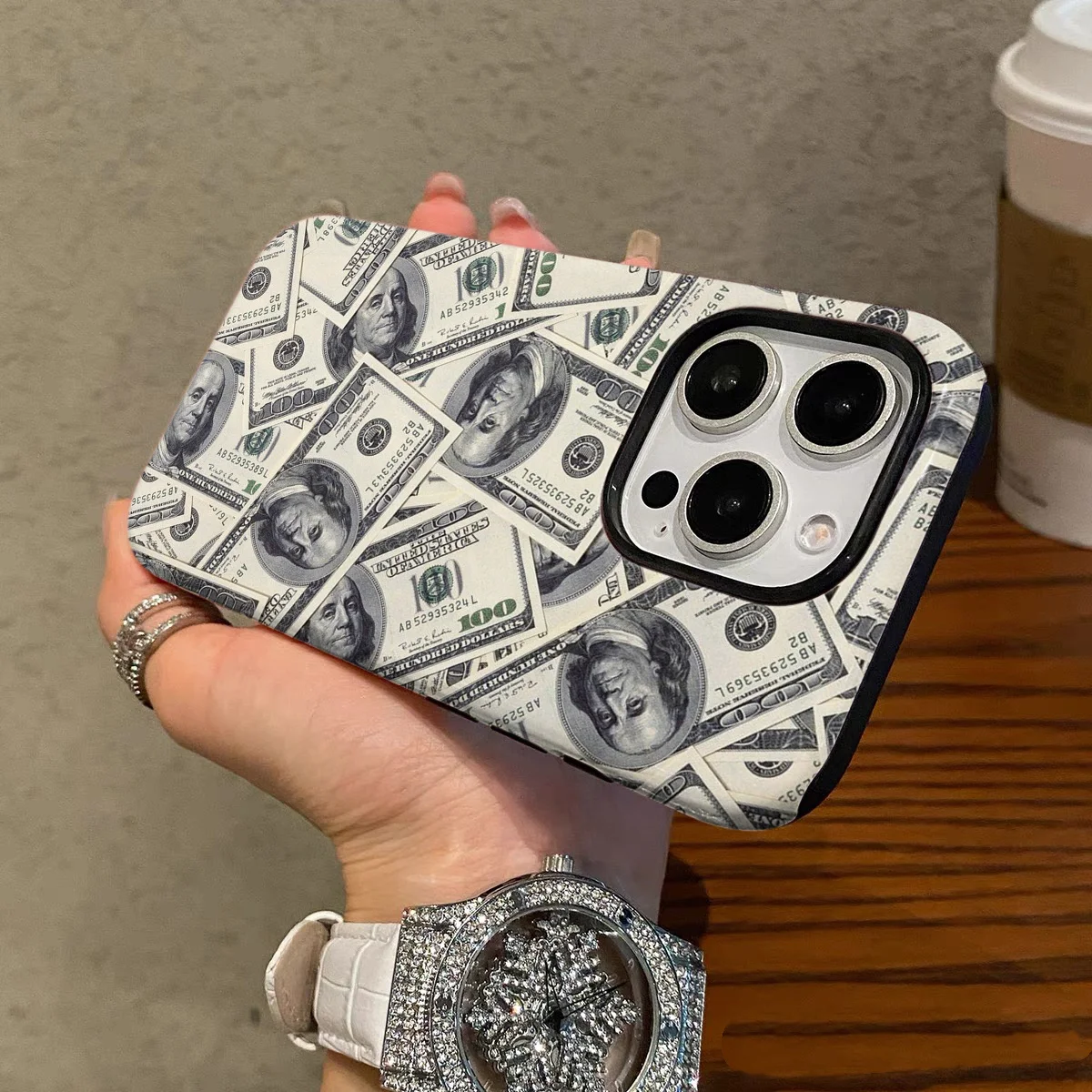 حافظة هاتف لهاتف آيفون 16 15 14 13 12 11 X XS XR XSMAX 7 8 Pro Max Plus غطاء خلفي فاخر فريد من نوعه بطبقة مزدوجة