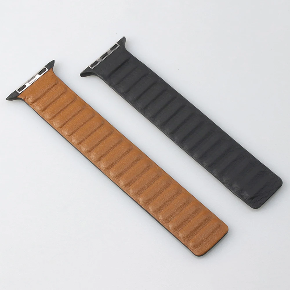 Leather Magnetic Loop Strap For Apple Watch Band 49mm 44mm 40mm 45mm 41 42 38 mm Sport Bracelet iWatch Seires 8 Ultra 7 6 SE