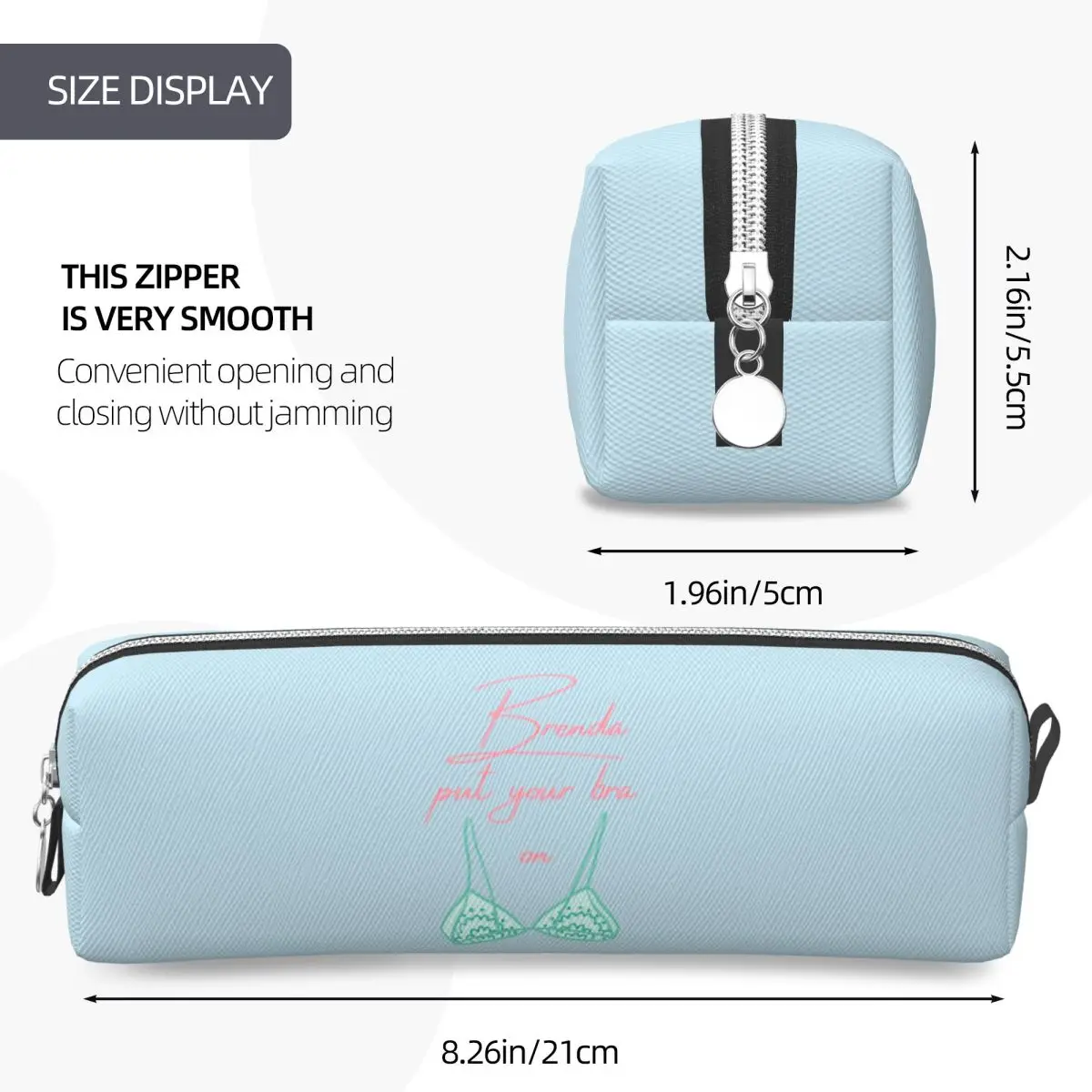 Brenda Put Your Bra On Pencil Cases for Student School Pen Box Pencil Bag Large Storage Pencil Pouch Storage Stationery Supplies