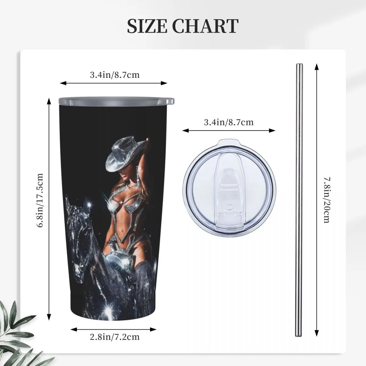 Singer Beyonce Renaissance Tour Stainless Steel Tumbler Vacuum Insulated Mug Thermal Cold Cups Straw With Lid 20oz