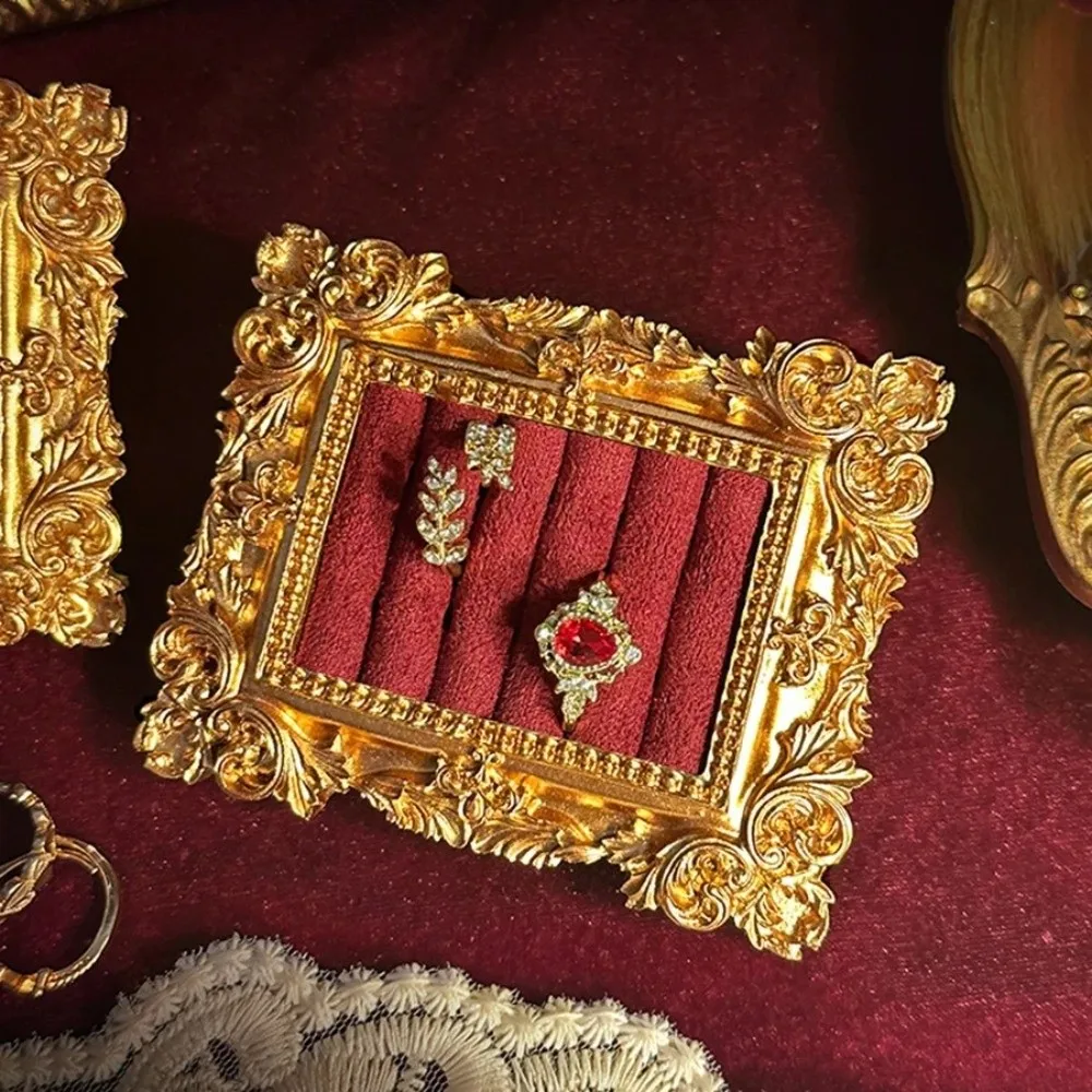 

Velvet Ring Jewelry Tray Resin Photo Frame Photo Frame Ring Tray Square Shape Vintage Jewelry storage frame