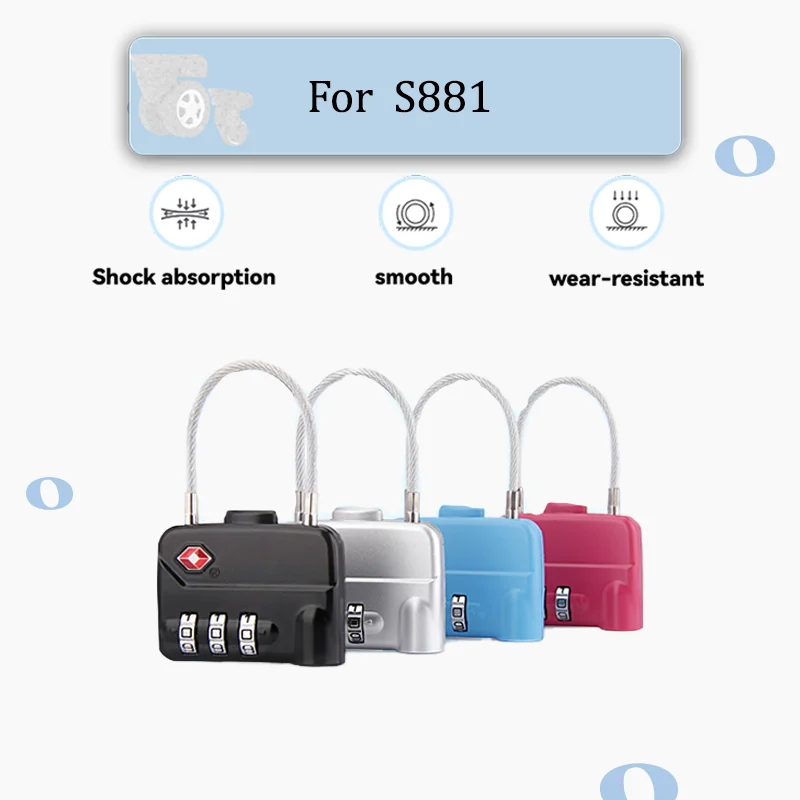 

For S-881 Travel Combination Lock Mini Portable TSA-Approved Lock Luggage-Specific Storage Lock Key-Free Operation Simple Setup