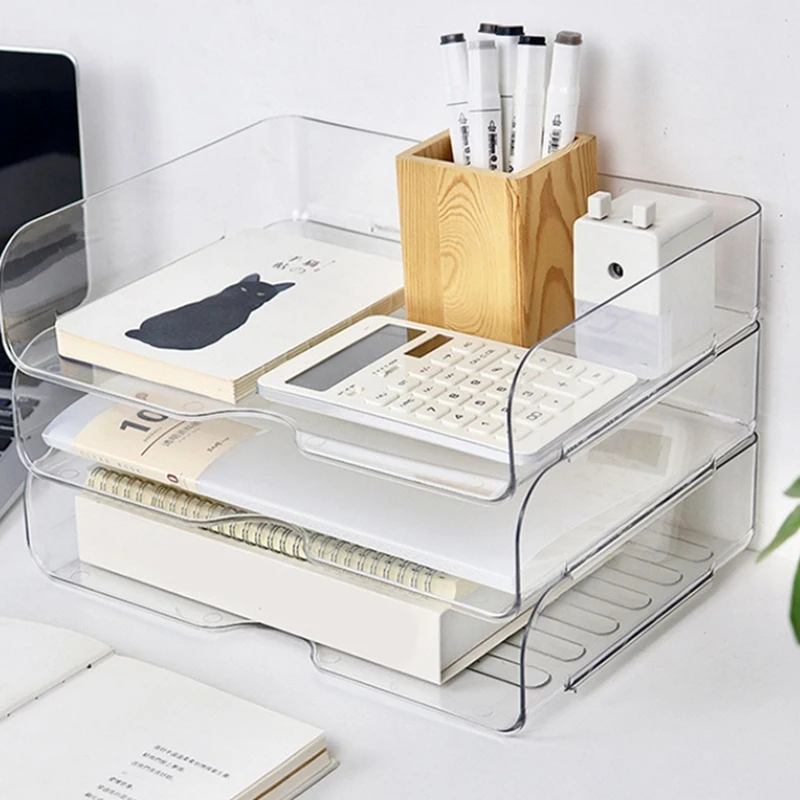 Top-Office Organization And Storage, Letter Tray Desk Organizer, Stackable Document Organizer, Paper Organizer,4Pcs