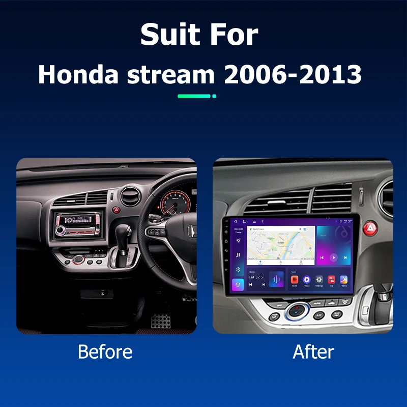 10.1'' Android Car Radio for Honda stream 2006-2013 GPS Navigation Multimedia Player Carplay Stereo Head Unit tape recorder