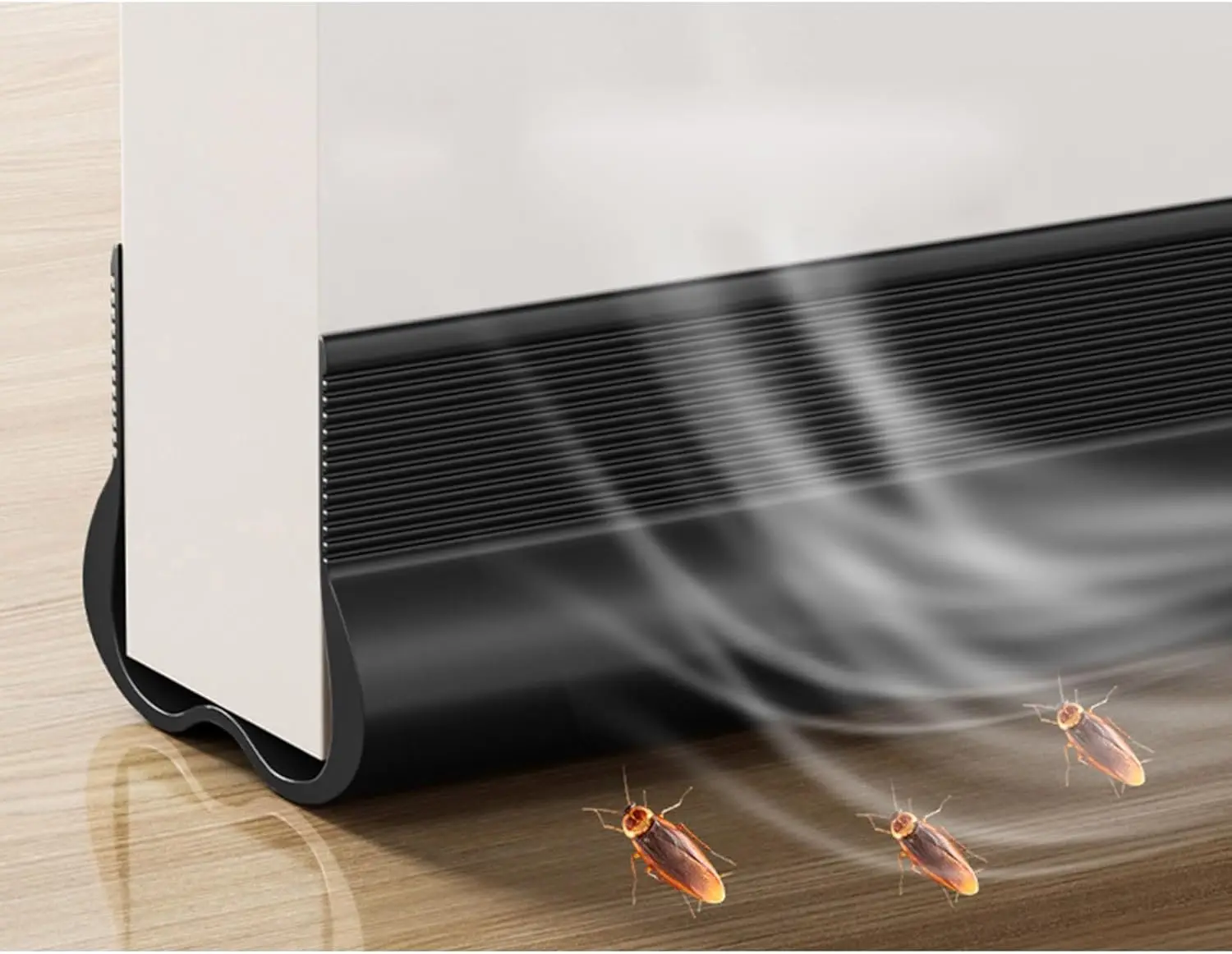 

Adjustable Under Door Seal, 93cm Long, Trimmable for Perfect Fit, Solves Air Leak & Insect Problems, Includes Mounting Tape