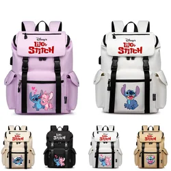 Lilo Stitch plecaki dla chłopców tornistry dla uczniów pojemna na Laptop torba kartonowa wodoodporna Mochila do ładowania USB