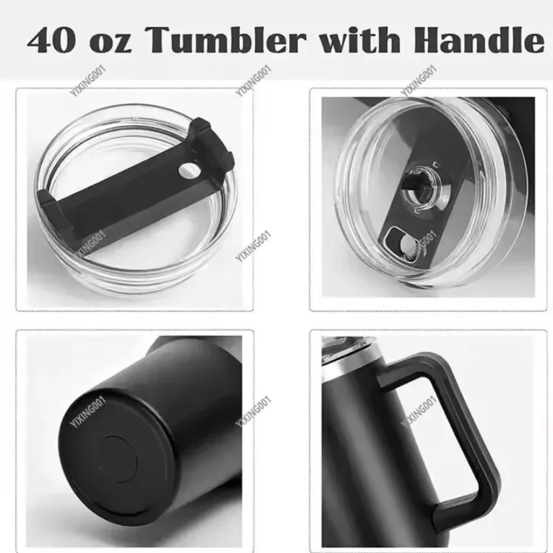 40oz Stainless Steel Vacuum Insulated Coffee Mug with Handle Outdoor Travel Tumbler for Hot Cold Drinks