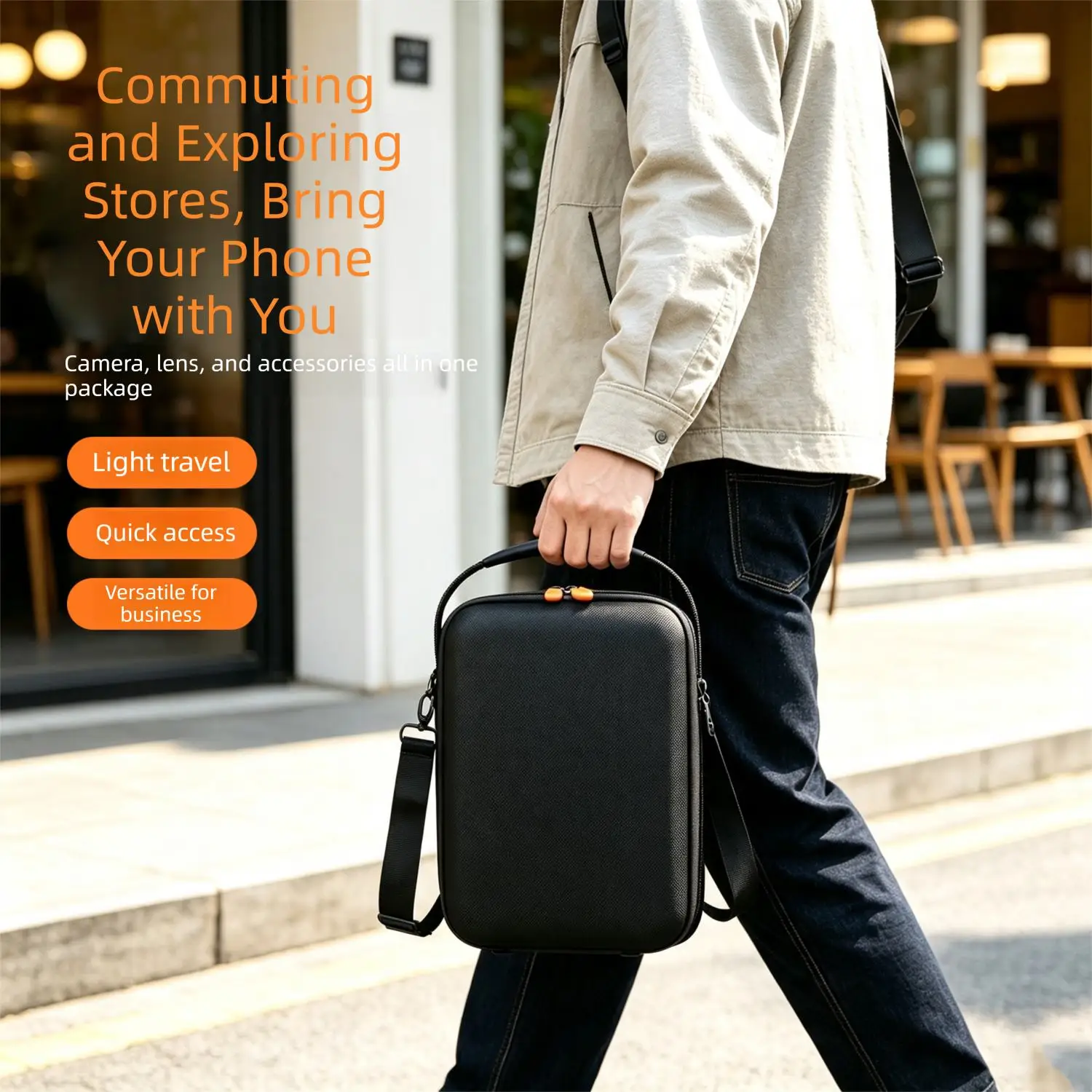 Hardshell Camera Bag Shockproof Water EVA Storage Case With Adjustable Compartments For DSLR Lens Accessories Black