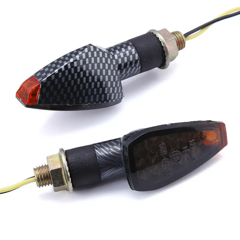 2pcs LED Turn Signal Light Motorcycle Mini Universal Led Motorbike Lampe Amber Blinker LED Indicators Light intermitentes moto