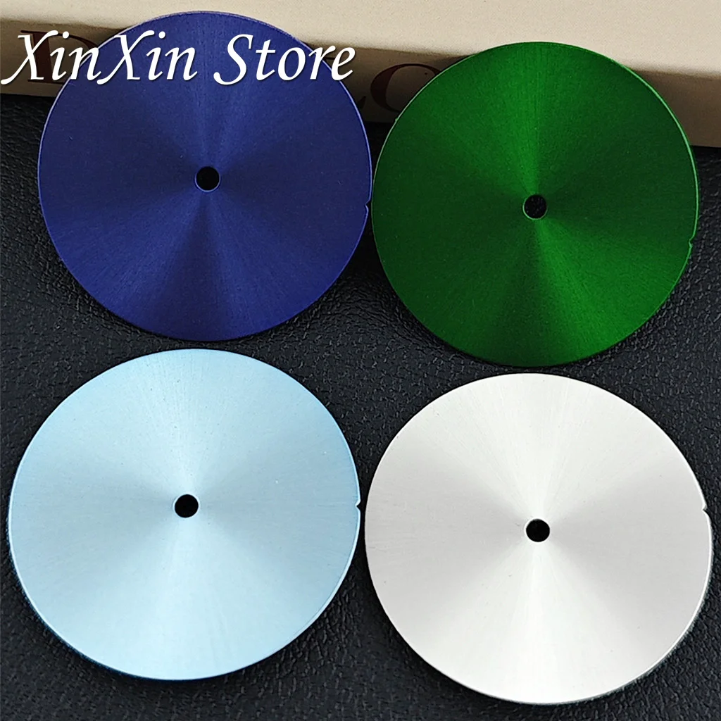 28.5MM Sunburst Sterile Watch Dial Lettered Blank Watch Faces Metal Watch Accessories for NH35 NH36 4R 7S Movement No Luminous