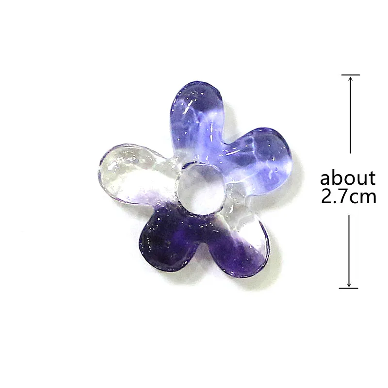 2pcs Mini Lovely Irregular Flower Shape Glass Ornaments Rare Creative Charm Pendant Diy Fashion Women Jewelry Making Accessories