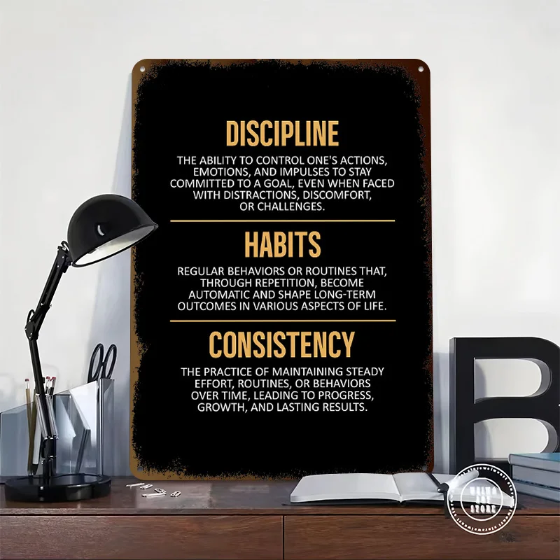 Discipline Bedroom Decorations Habits Modern Home Decoration Gaming Metal Wall Art of Murals Funny Signs Tin Sign Room Decor