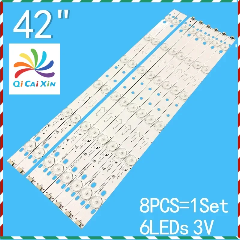 

8PCS LED Backlight Strip For 459mm TOT_42B2500_A/B_L6X6_Pitch 4C-LB420T-HQ2A for 42H130 4C-LB420T-YH4B 4C-LB420T-YH4A LVF420CM0T