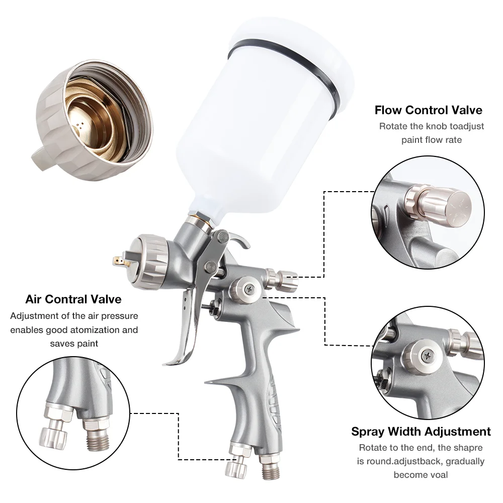 Professional RP Spray Gun 1.3/1.8mm Nozzle Gravity Spray Gun Pneumatic Tool DIY Spray Paint Kit Home Car Paint Spray Gun Tools