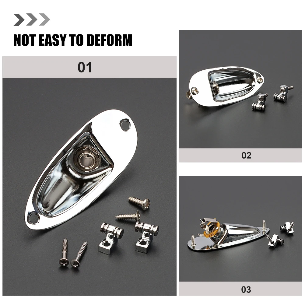 

Silver Boat Plug Set Electric Guitar Parts and Accessories Metal Accessory Kit Output Jack for Retainer Instrument Decoration