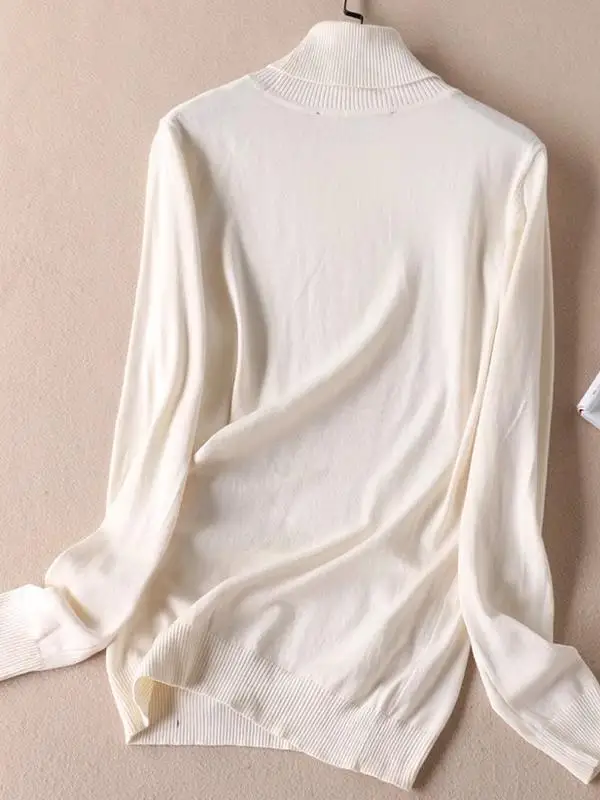 

Soft Smooth Skin-Friendly Large Size High Collar Knitted Sweater Men Women Layering Base irt D62 Commute Sle Loose Fit