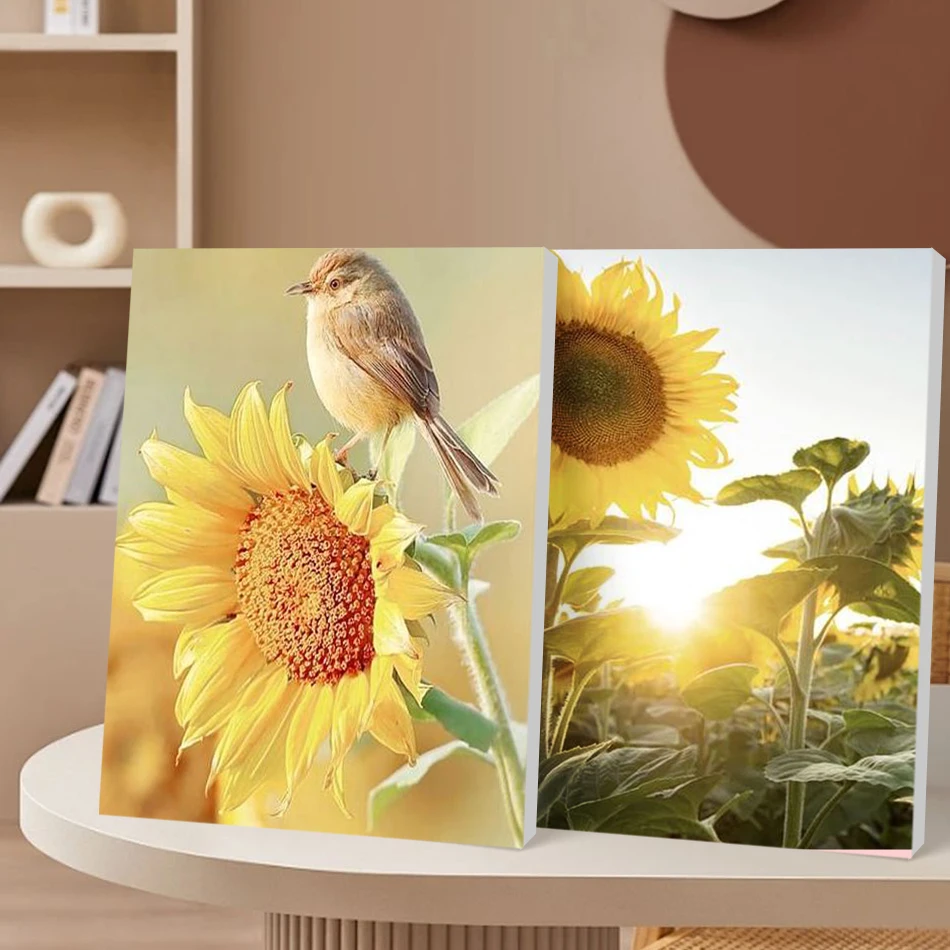 

CHENISTORY DIY Painting By Numbers Sunflower Drawing On Canvas Gift Pictures By Number Kits Hand Painted Paintings Home Decor