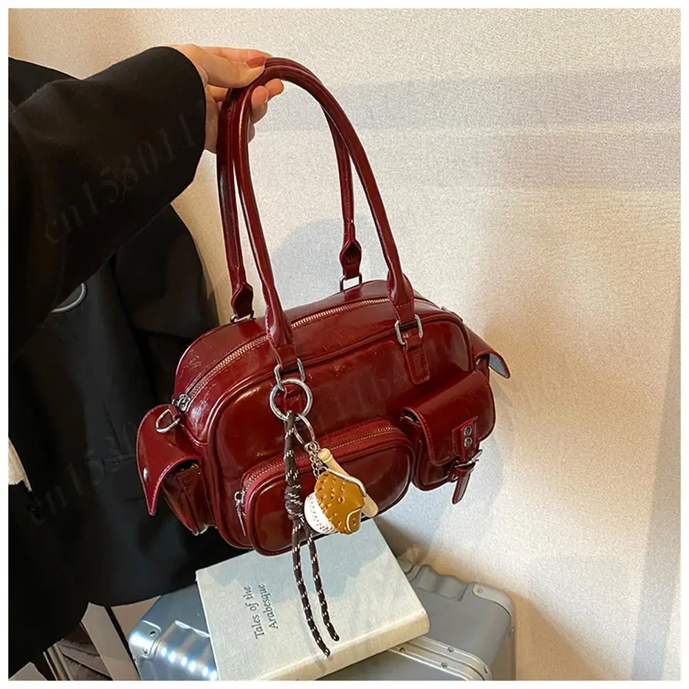 

Винтажная кожаная сумка через плечо Boston, сумка для подмышек с несколькими карманами, сумка-тоут, осенне-зимние сумки с верхней ручкой