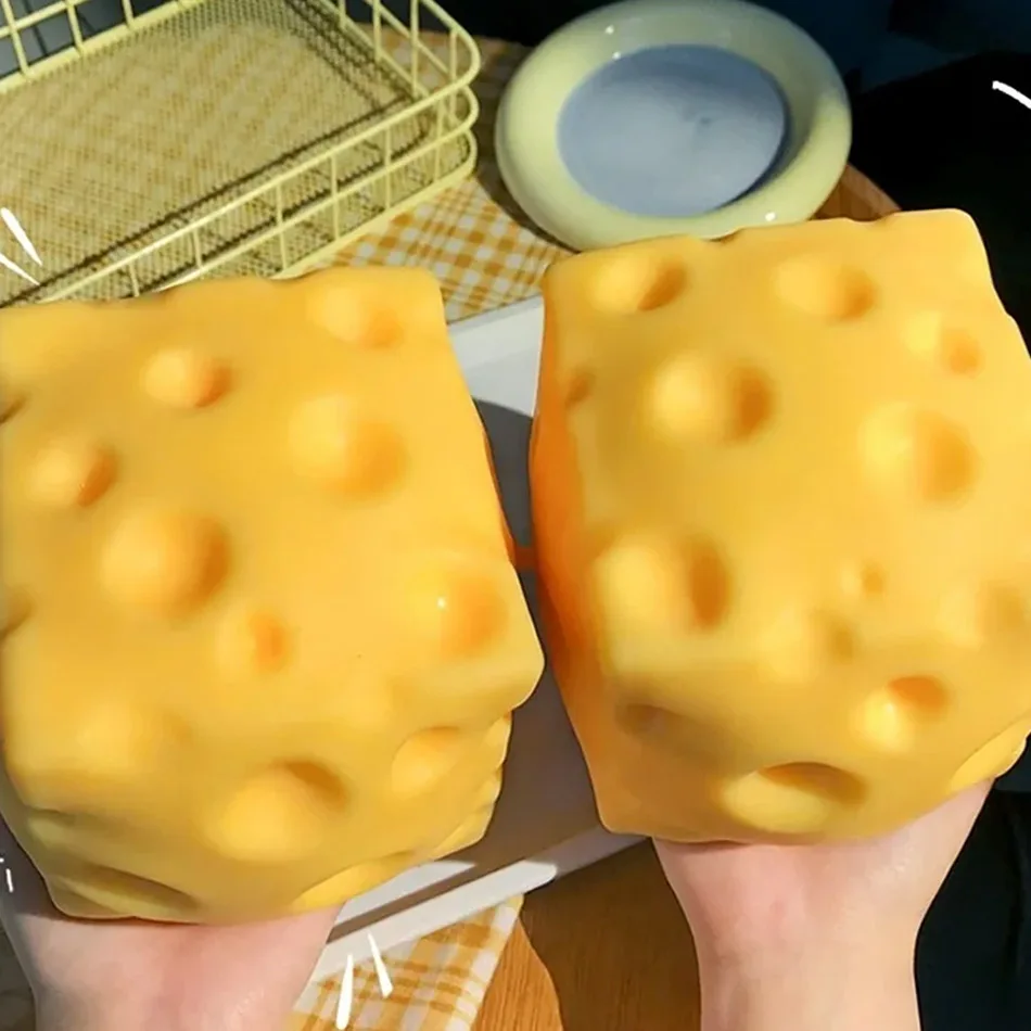 

2026 Giant Cheese Squeeze Toy Extra Large Size Cheese Squishy Fidget Toys Slow Rebound Shapeable Venting Ball for Adults Gifts