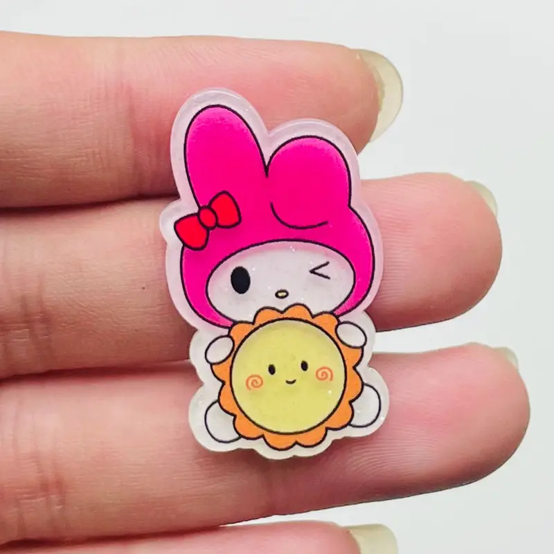 10Pcs New Acrylic Kawaii Cute Cartoon animal planet Sticker  Series Clip Book DIY Fashion Hairpin Decoration Crafts
