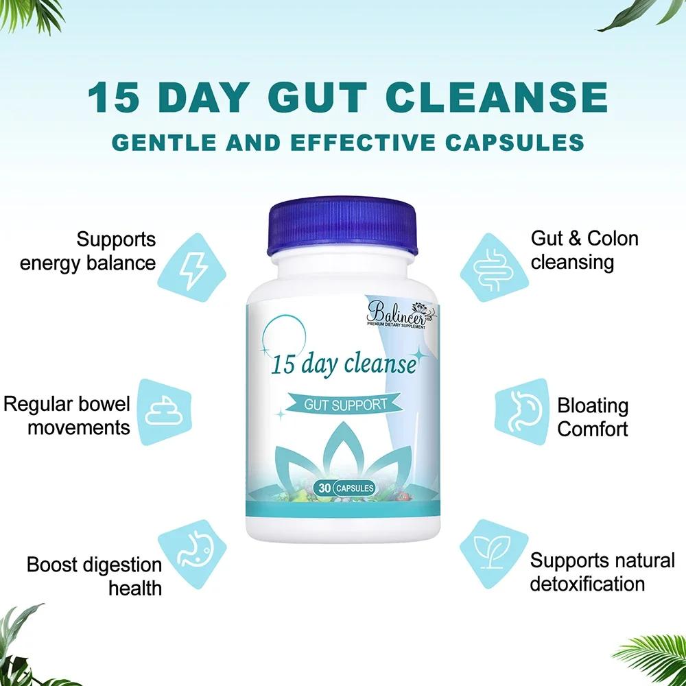 15 Day Cleanse, Helps Cleanse The Intestines Colon Cleanse, Suitable for Women and Men