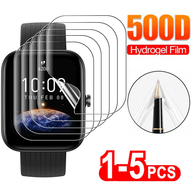 1-5pcs Soft Hydrogel Film For Huami Amazfit Bip S U Pro Smartwatch Screen Protector Soft TPU Film For Amazfit GTS 2 Mini 2E POP