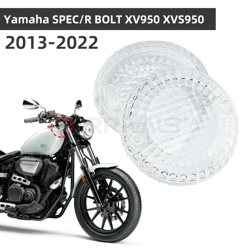 Motorcycle Turn Signal Light Lens Cover Bezels Trim Ring For Yamaha Bolt XVS950 XV950 R-Spec 2013-up