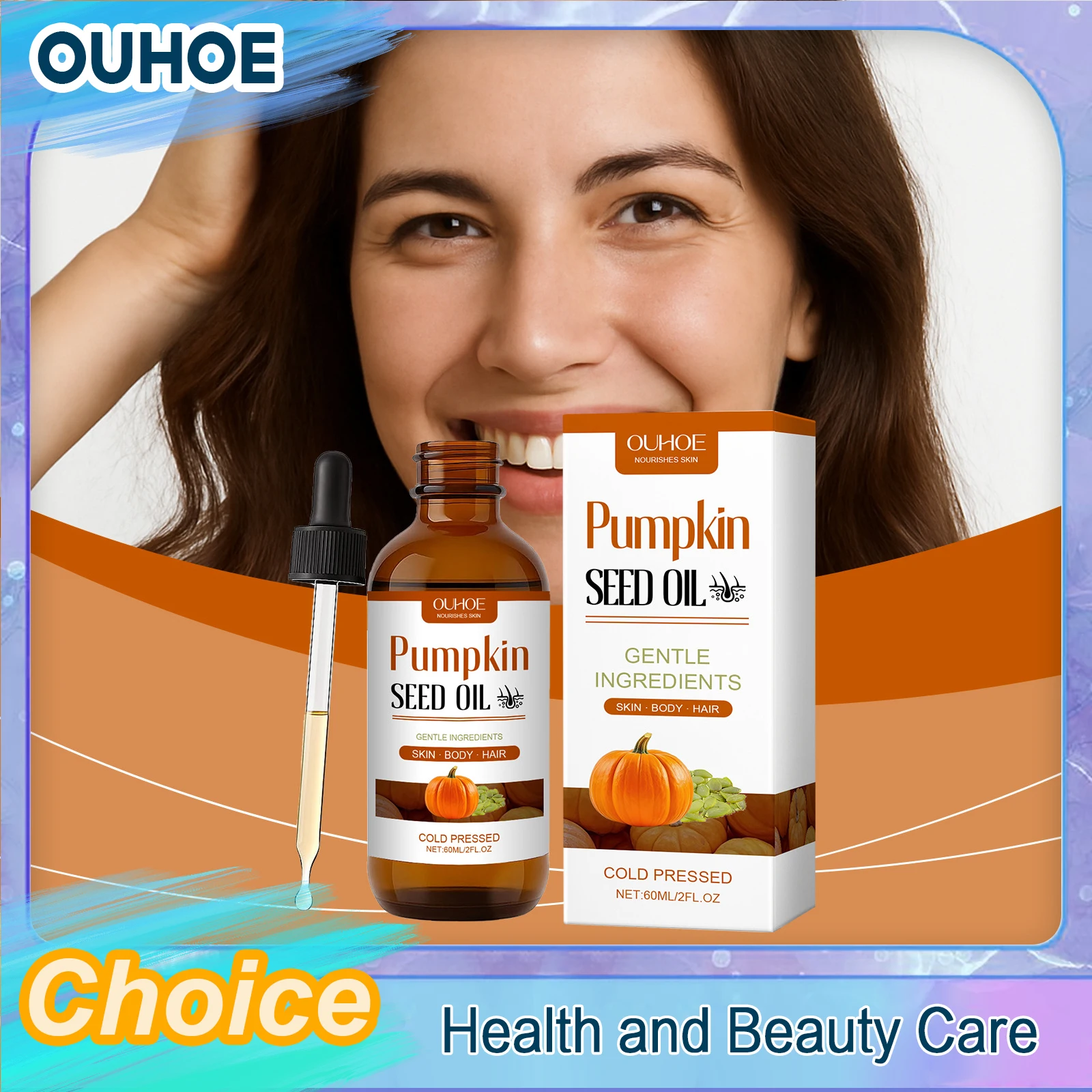 

Pumpkin Seed Oil Prevent Hair Loss Body Massage Scalp Nourishing Hydrate Smooth Aromatherapy Humidifier Natural Skin Hair Care
