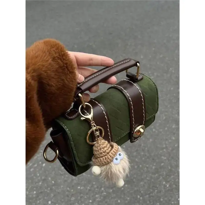 Bloom Green Square Messenger Bag Women 2025 Vintage Handle Casual Crossbody Bags Wallet Female Retro Mini Bolso Mujer Ladies