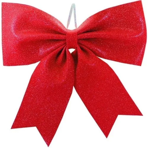 Happyland 4 Pcs Christmas Red Bow Ornament 20 cm