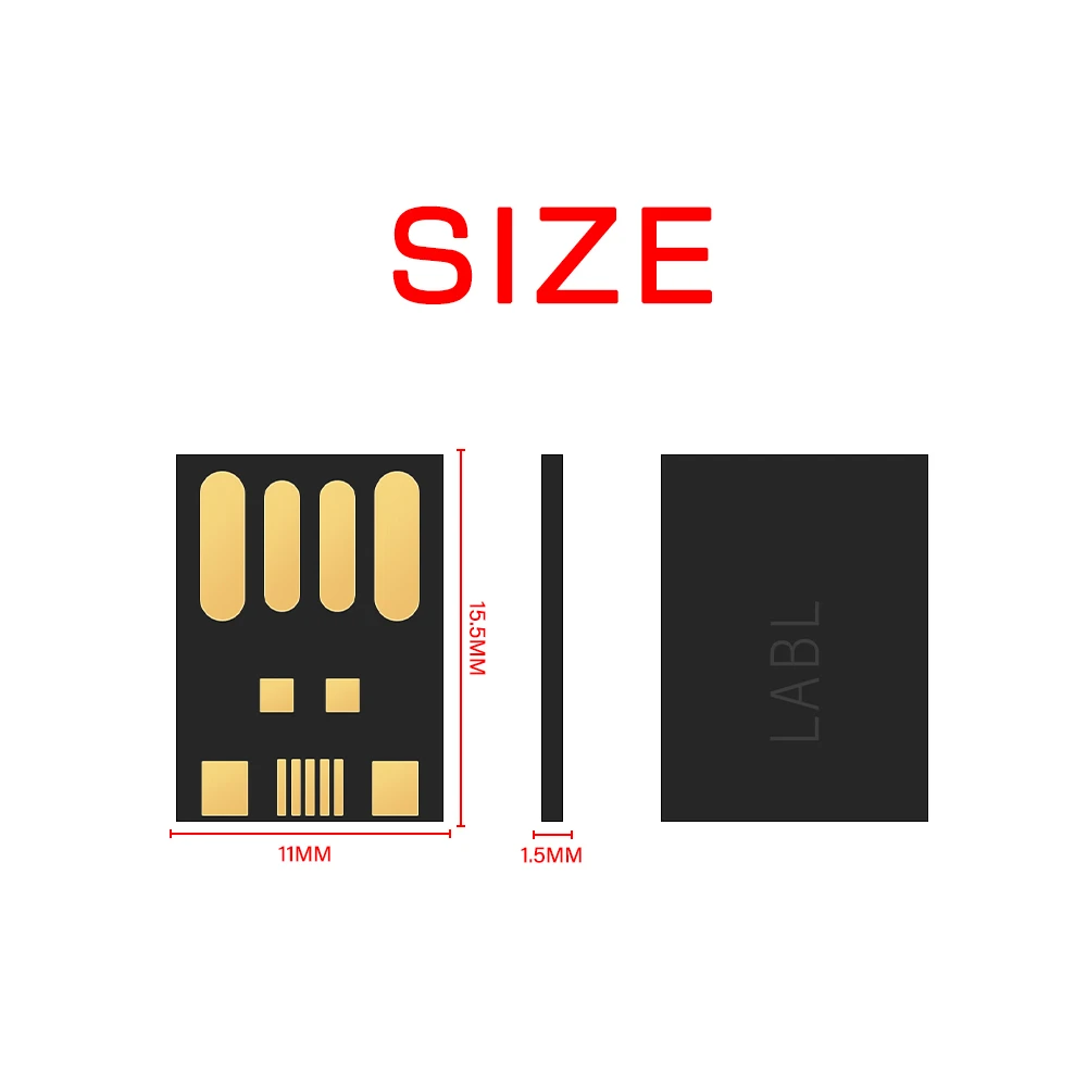 USB 2.0 قصيرة UDP U القرص رقاقة فلاش 4GB 8GB 16GB 32GB 64GB 15X11X1.4M شبه فينيتو رقاقة القلم محرك Corto lungo Bordo U القرص